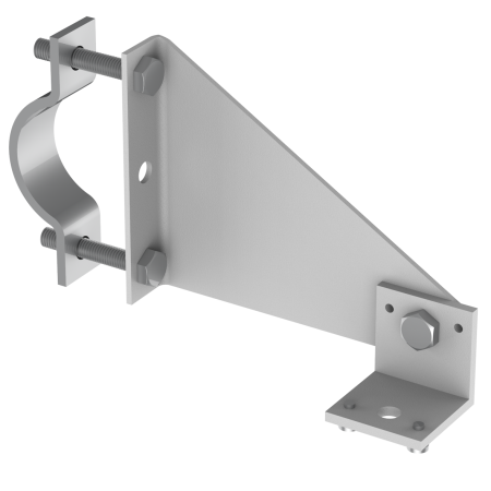 Support orientable pour fixation sur tube rond horizontal